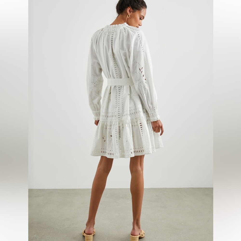 Rails Saylor Eyelet Dress in White * Missing Belt* size Small - Picture 2 of 14
